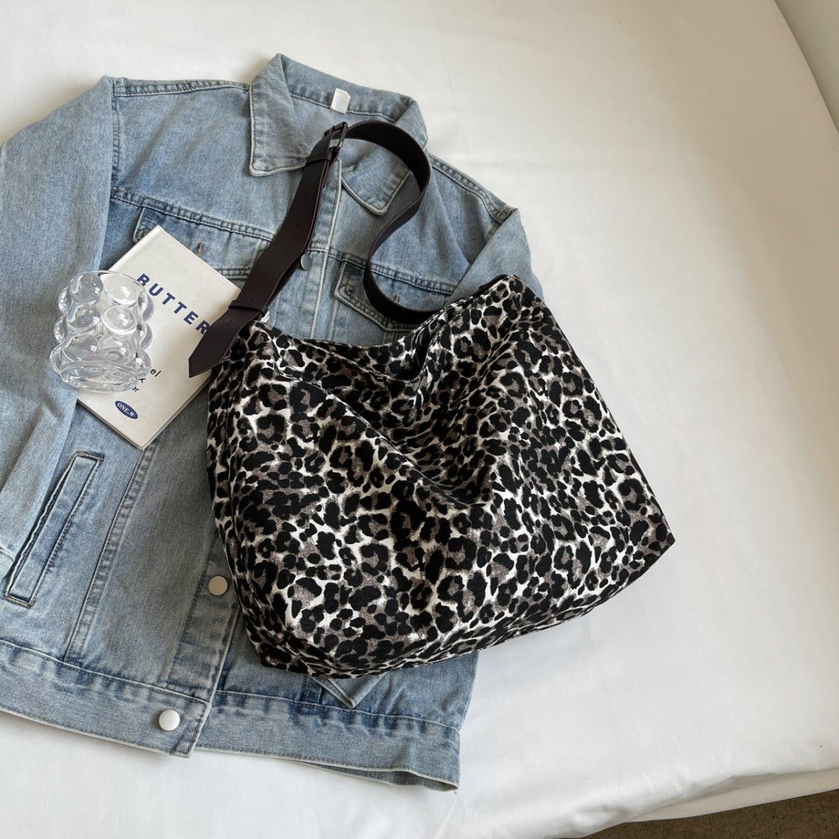 Leopard Adjustable Strap Tote Bag 