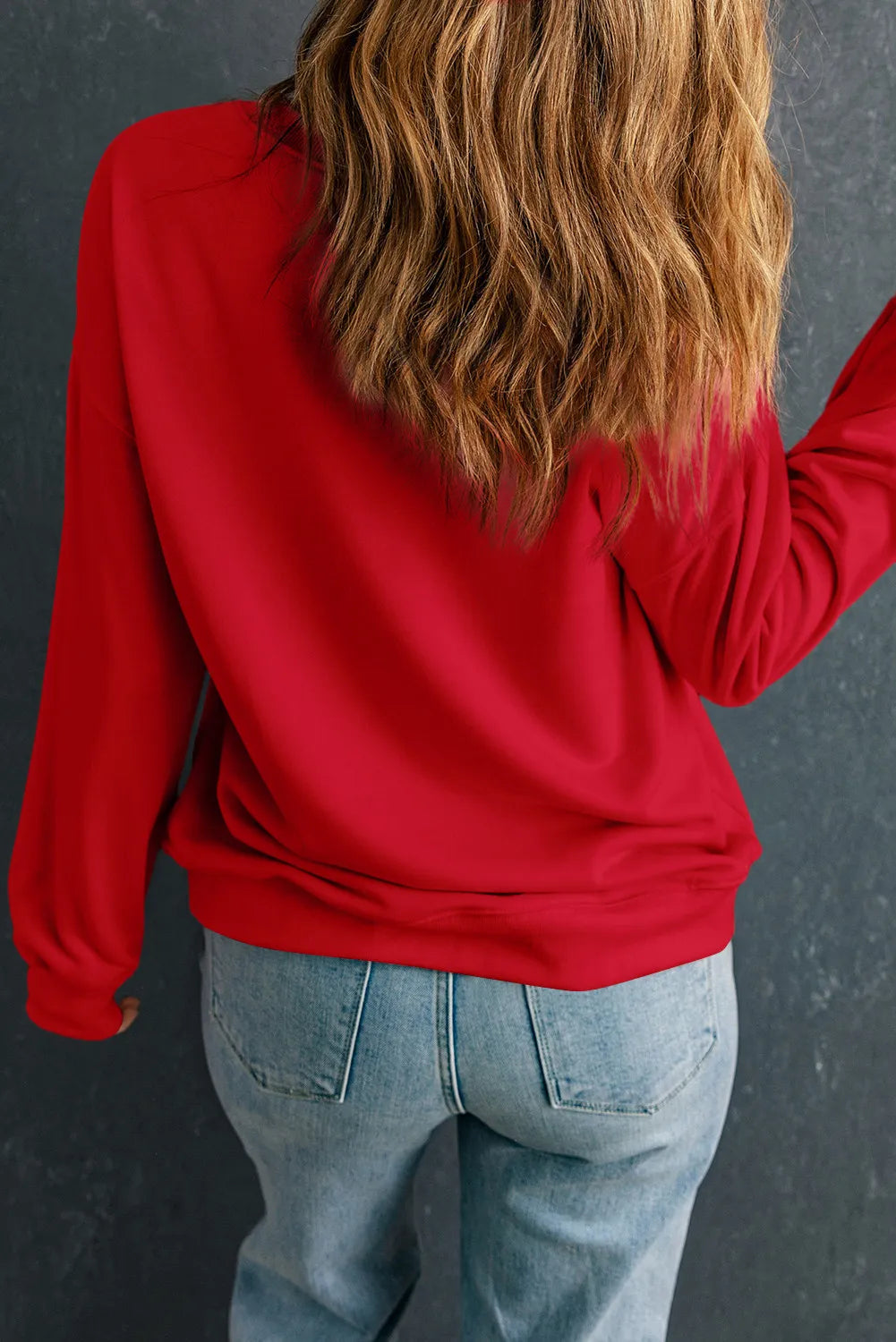 Plus Size Round Neck Long Sleeve Sweatshirt 