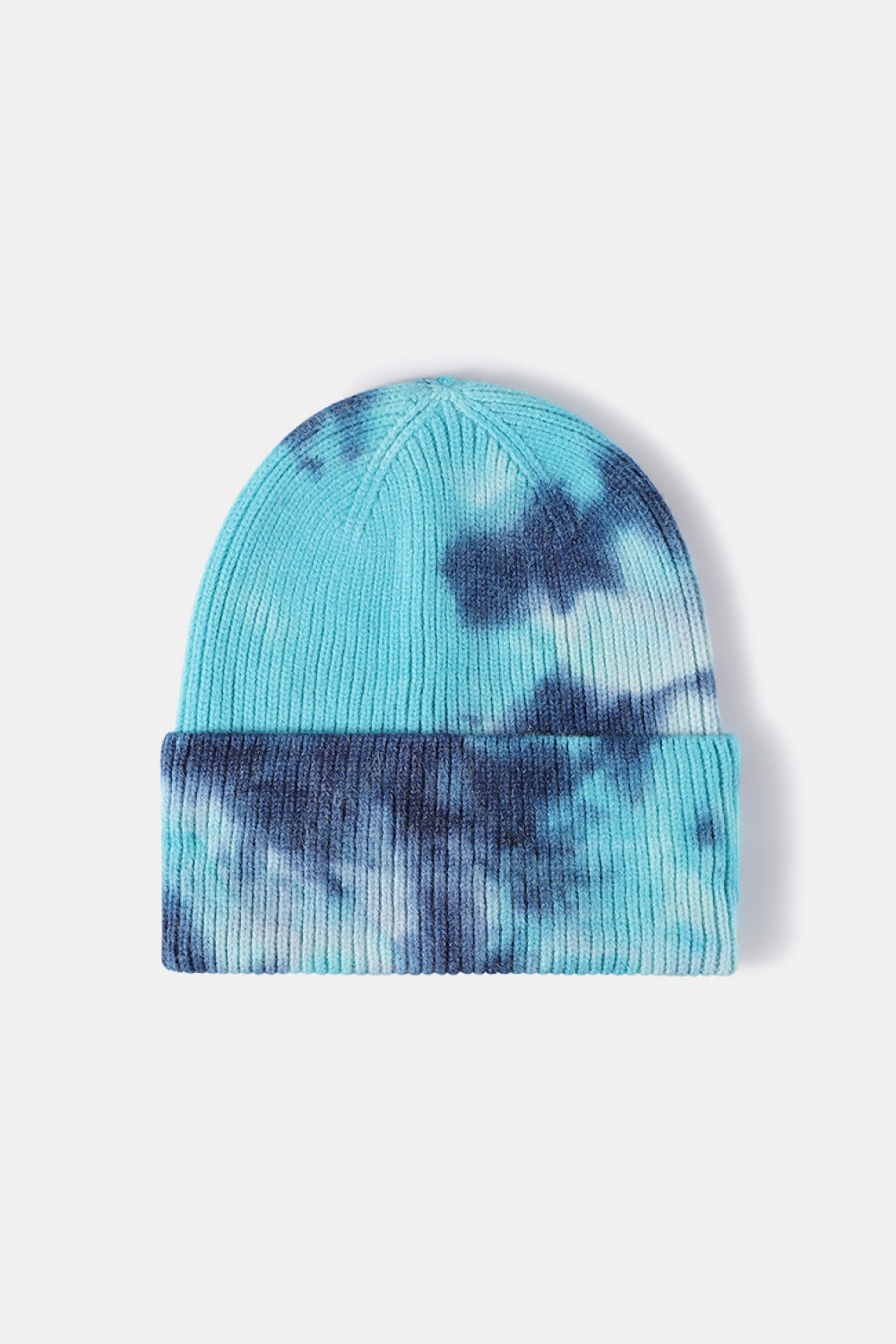 Tie-Dye Cuffed Rib-Knit Beanie Hat 
