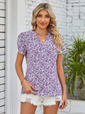 Mandy Floral Notched Neck Blouse 