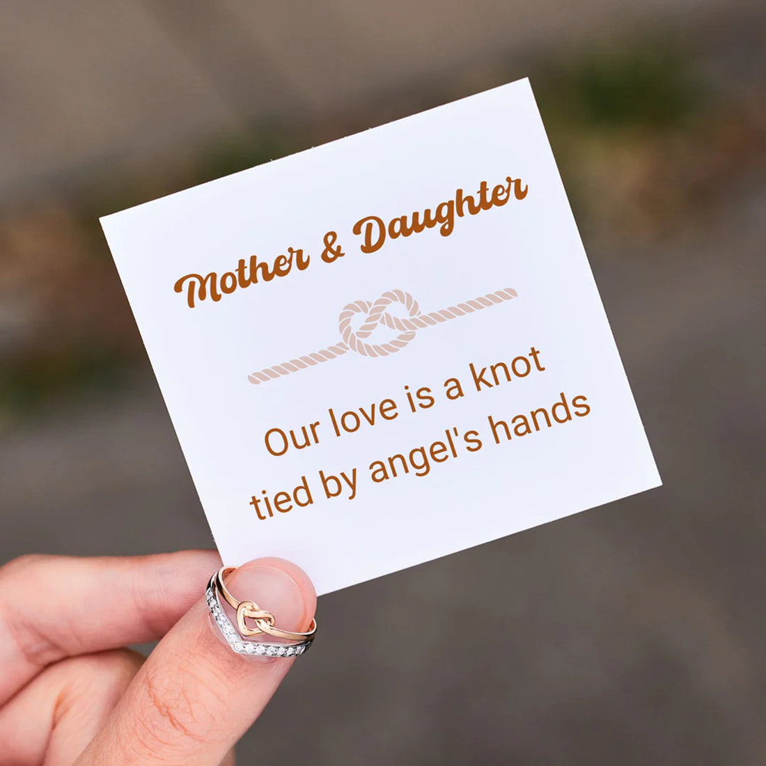 Knotted Heart Shape Inlaid Zircon Ring 