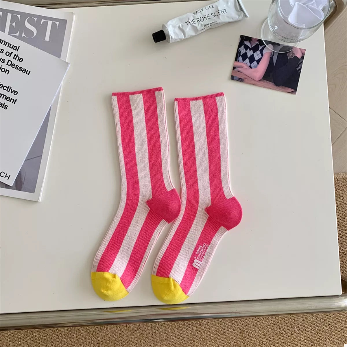 Contrast Striped Crew Socks Lingerie & Nightwear