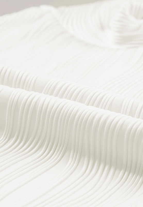 Texture Round Neck Long Sleeve Sweatshirt 