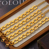 Titanium Steel Hollow Square Chain Bracelet 