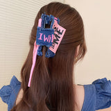 Acrylic Braided Rope Hair Claw Clip 