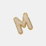 Inlaid Zircon Bubble Initial Necklace 