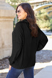 Basic Bae Full Size Ribbed Exposed Seam Mock Neck Knit Top 