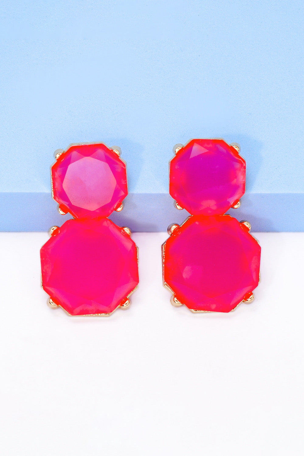 Geometrical Shape Zinc Alloy Frame Dangle Earrings 