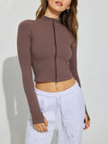 Zip Up Long Sleeve Active Outerwear 