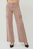 RISEN Full Size High Rise Wide Leg Cargo Jeans 