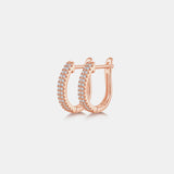 Moissanite 925 Sterling Silver Huggie Earrings 