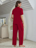 Short Sleeve Shirt, Bralette, and Pants Lounge Set Lingerie & Nightwear