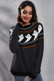 Ghost Pattern Round Neck Long Sleeve Sweater 