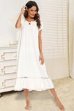 Lace Detail Short Sleeve Lounge Dress 