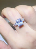 3 Carat Moissanite 925 Sterling Silver Square Shape Ring Accessories