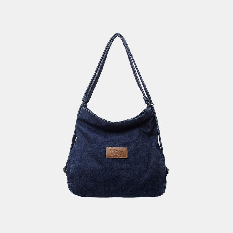 Adjustable Strap Denim Shoulder Bag 