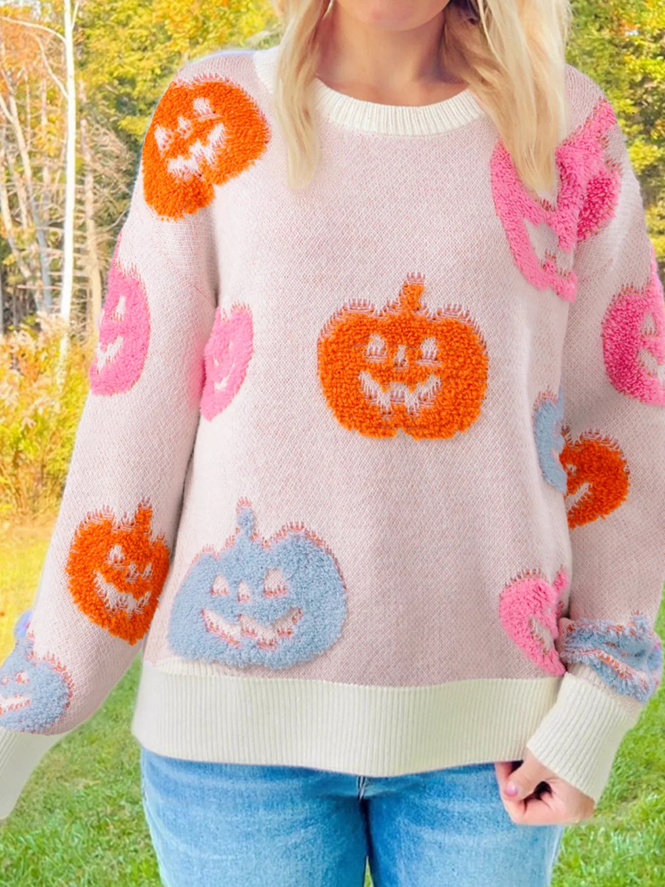 Halloween Cute Pumpkin Pattern Sweater 