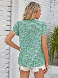 Mandy Floral Notched Neck Blouse 