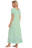 Lace Detail Short Sleeve Lounge Dress 