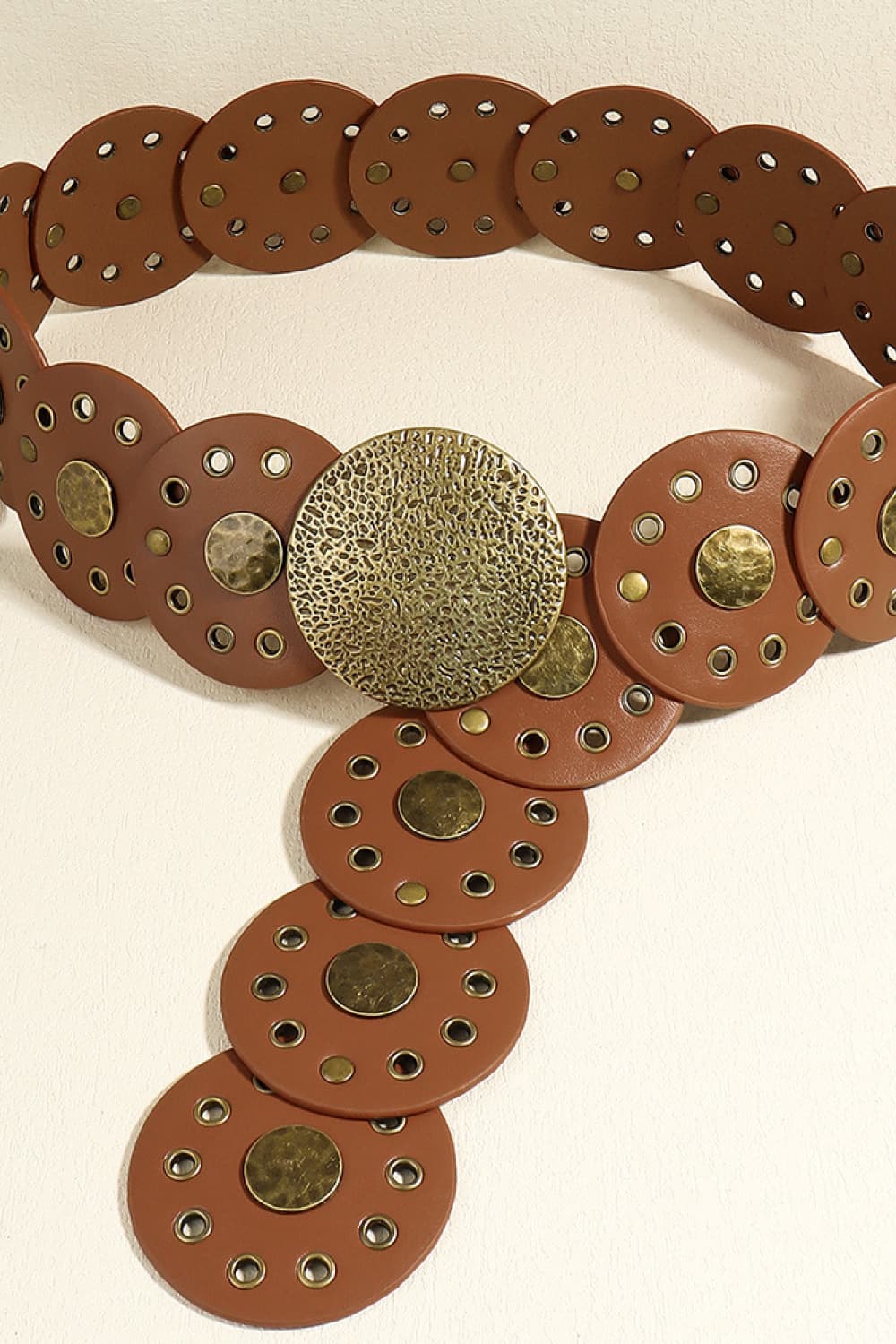 Round Shape PU Leather Belt 