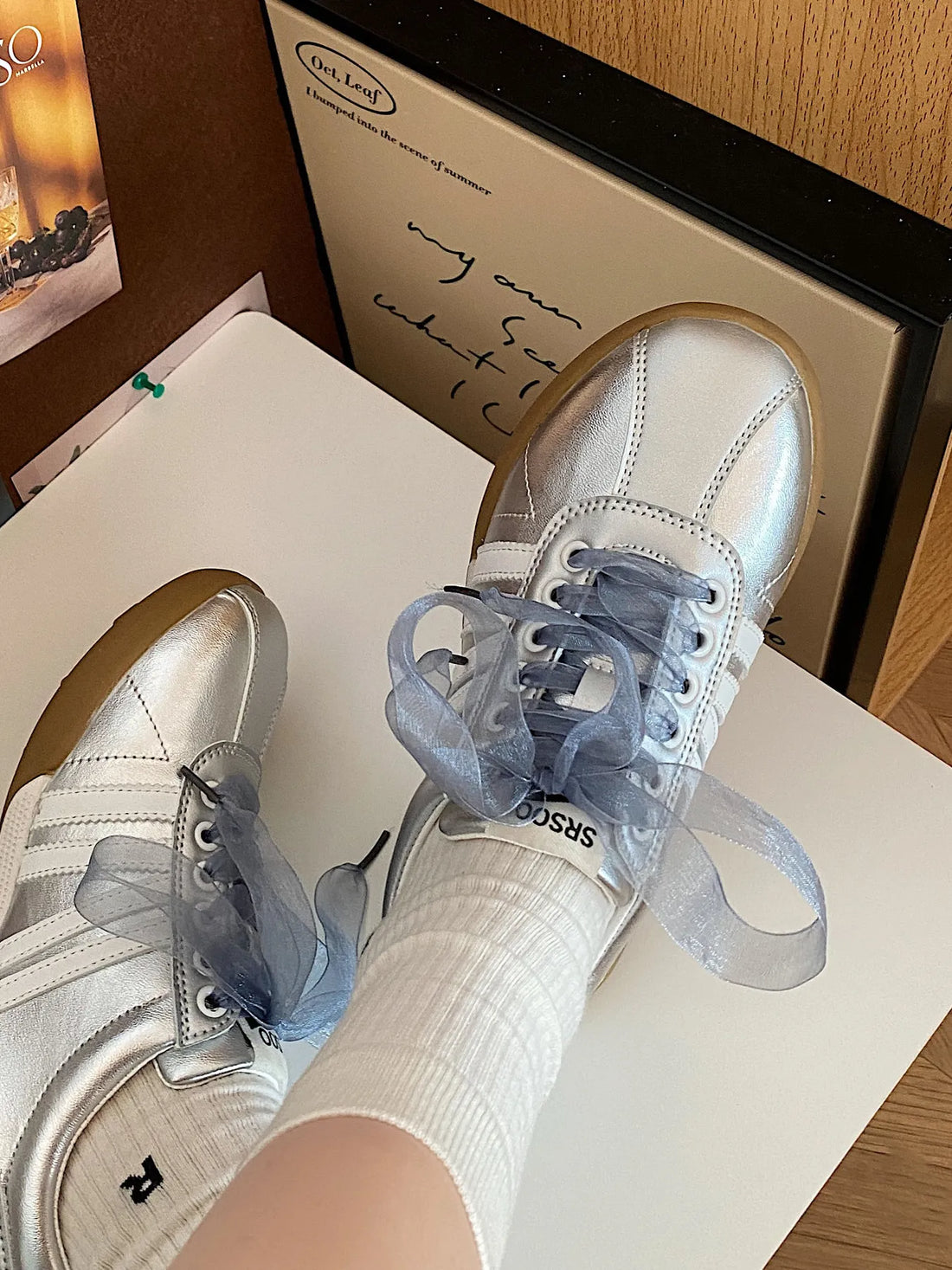 Striped Lace Up Sneakers 