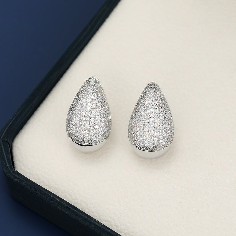 18K Gold-Plated Zircon Teardrop Earring 