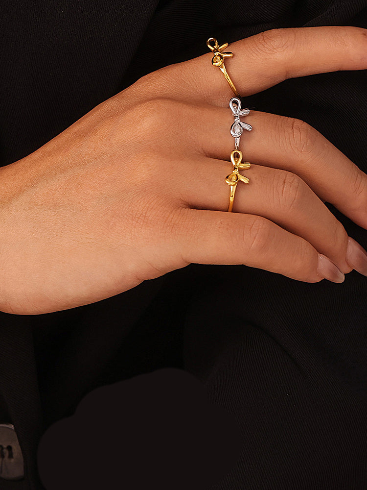 Stainless Steel Bow Ring 