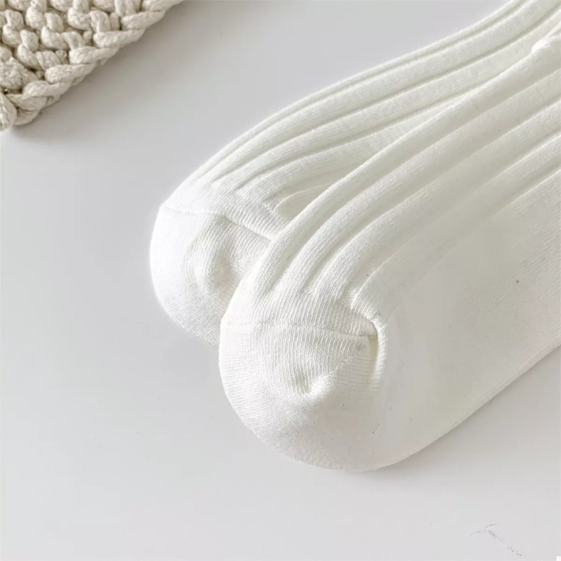 Breathable Ribbed Knit Crew Socks Lingerie & Nightwear