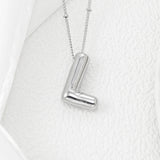 Copper Bubble Letter Pendant Necklace 