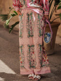 Printed Button Up Shirt and Pants Set Two Piece Dresses