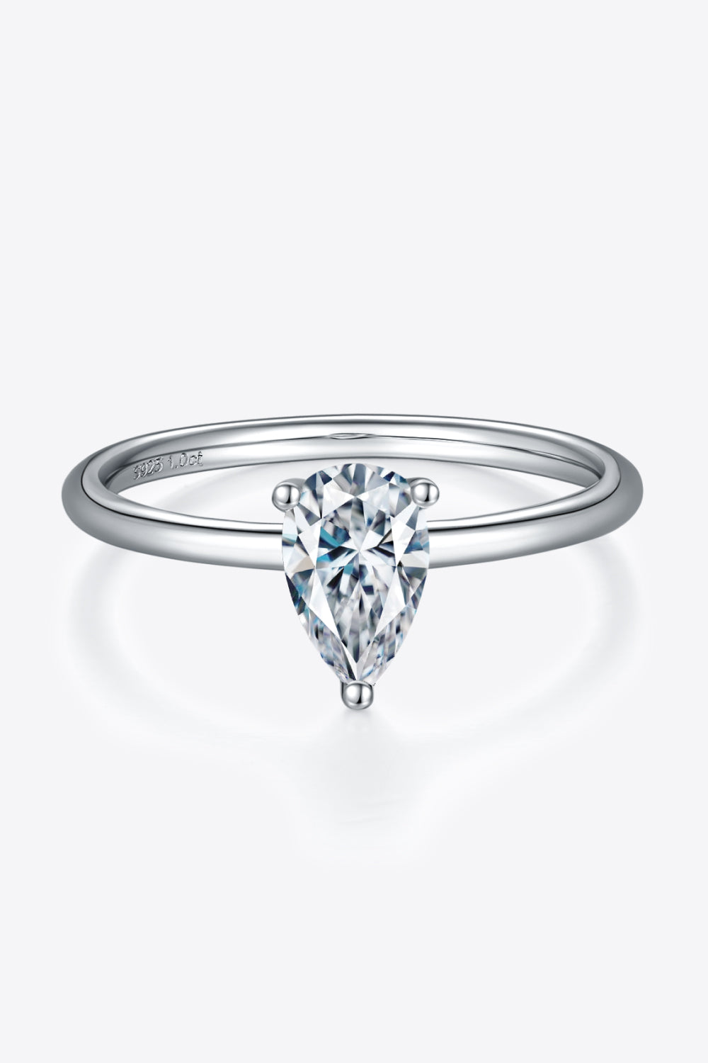 1 Carat Moissanite 925 Sterling Silver Solitaire Ring 
