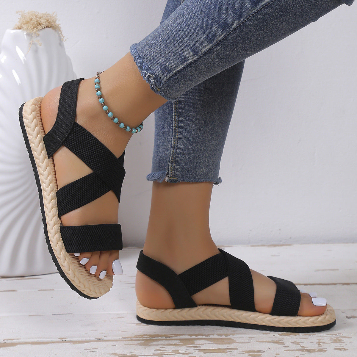 Open Toe Flats Sandals 