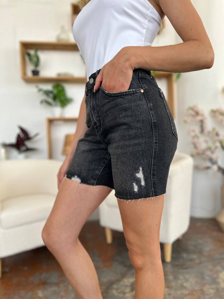 Judy Blue Full Size High Waist Rigid Magic Denim Shorts 