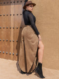Plus Size Slit Wide Leg Pants 