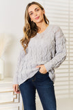 Woven Right Cable-Knit Hooded Sweater 