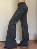 Wide Leg Flare Striped Pants 