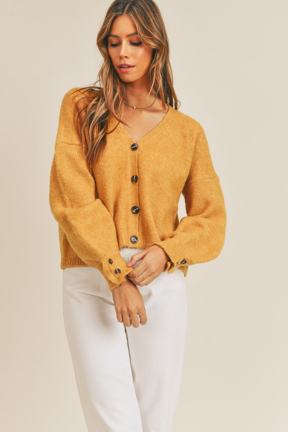 MABLE Long Sleeve Button Down Sweater Cardigan 