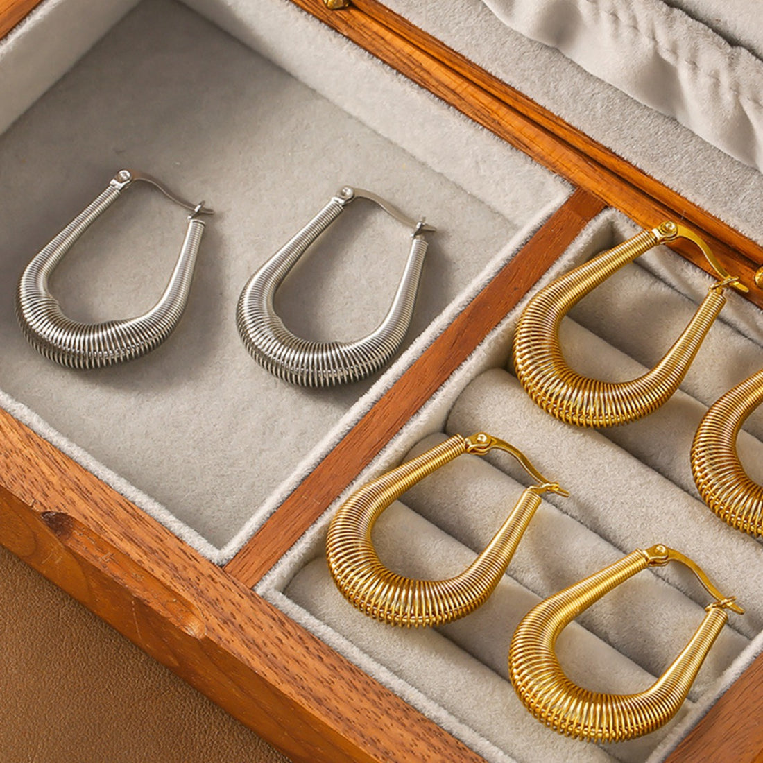 Titanium Steel U Shape Earrings 