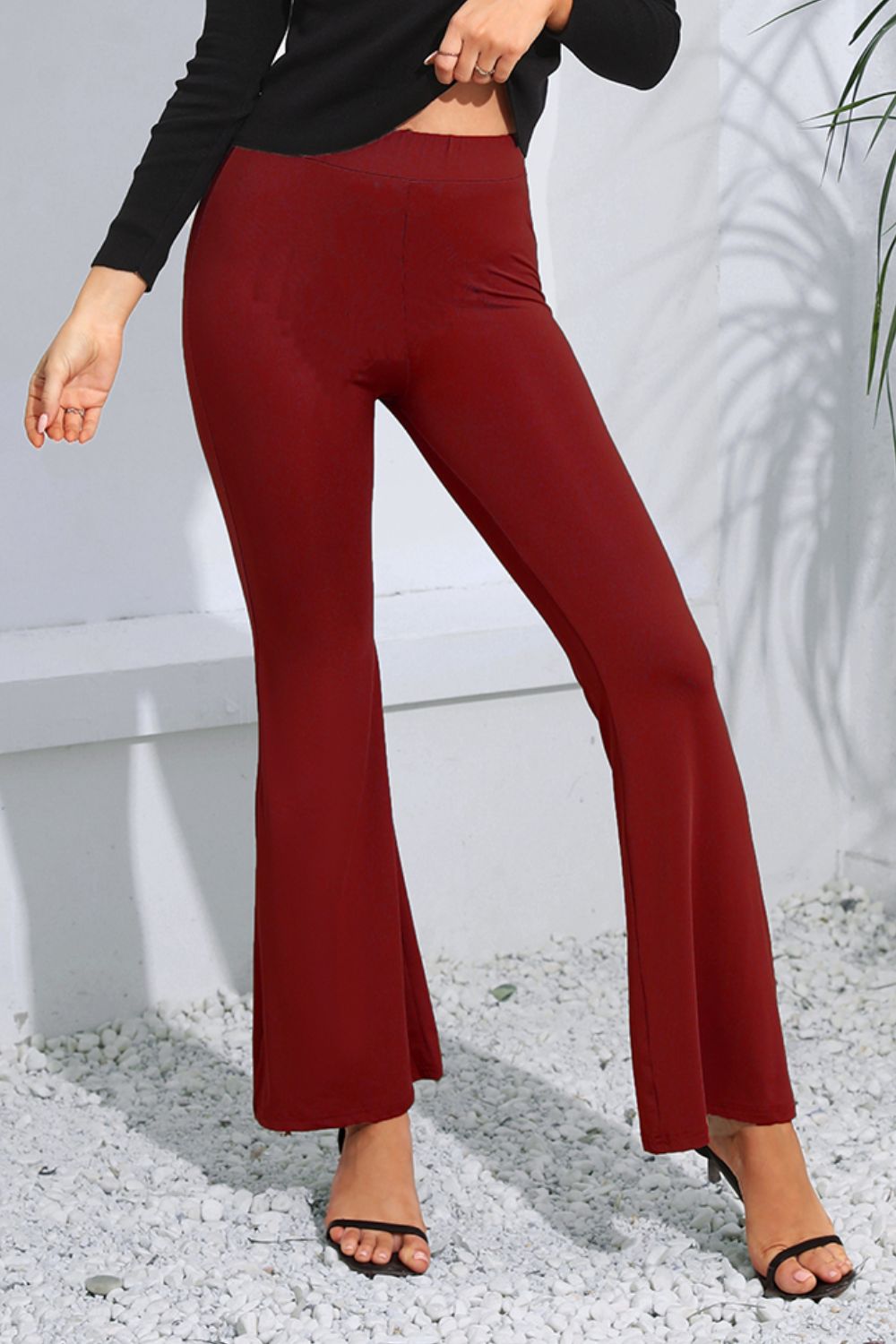 High Waist Long Flare Pants 