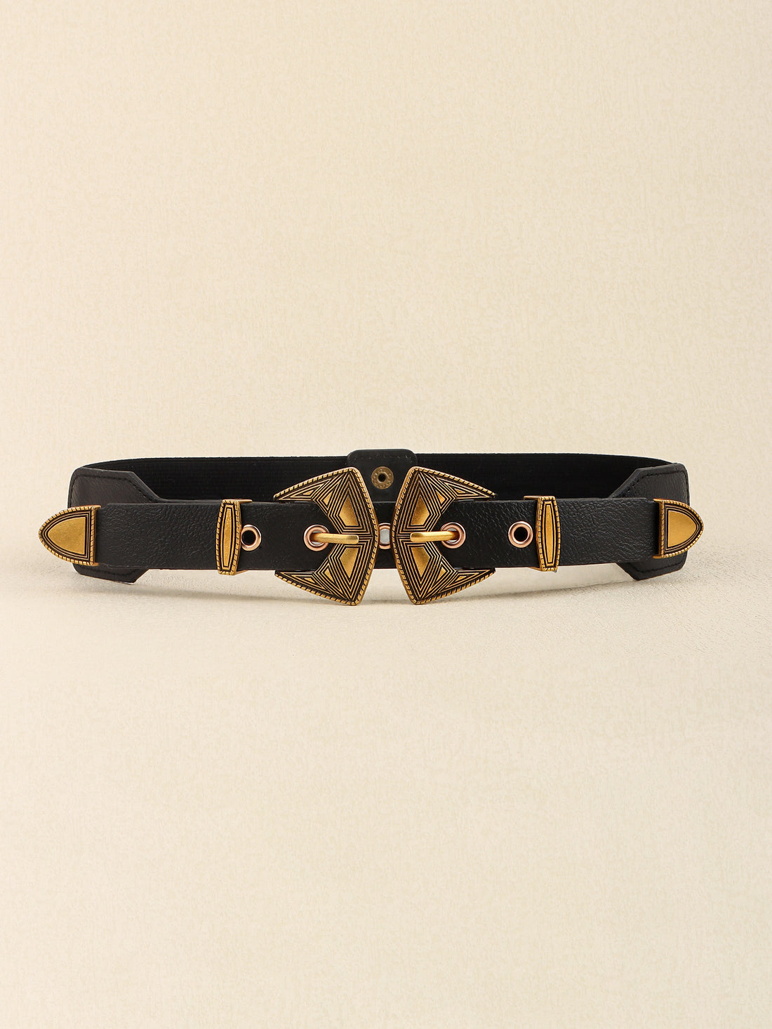 Double Buckle PU Leather Belt 