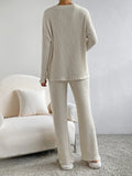 Ribbed Knit V-Neck Top and Pants Lounge Set Lingerie & Nightwear