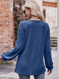 Mandy Long Flounce Sleeve Round Neck Blouse 