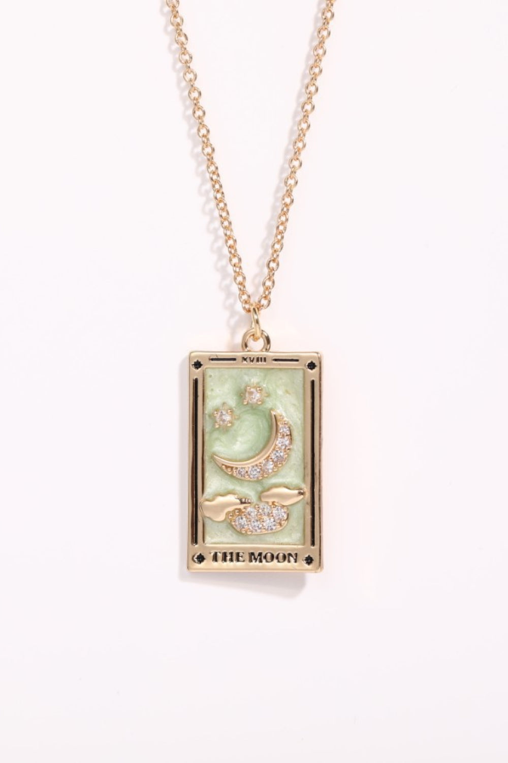 Tarot Card Pendant Stainless Steel Necklace 