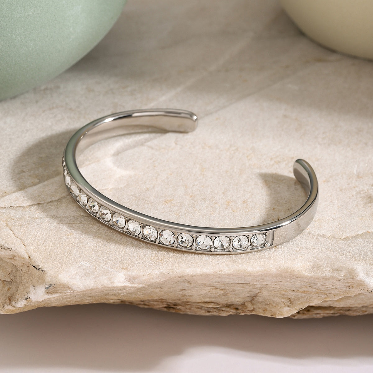 Stainless Steel Inlaid Zircon Bracelet 