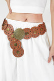 Round Shape PU Leather Belt 