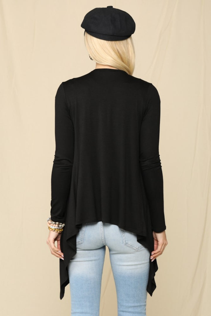 Celeste Full Size Open Front Knit Cardigan 