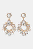 Zinc Alloy Frame Glass Stone Dangle Earrings 