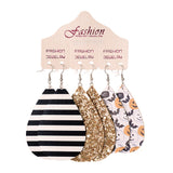 Halloween PU Teardrop Earrings Set 