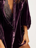 Collared Neck Button Down Long Sleeve Shirt 