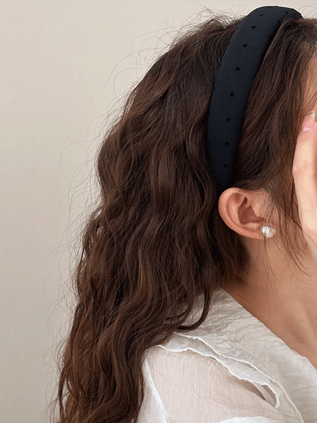 Polka Dot Polyester Wide Headband 